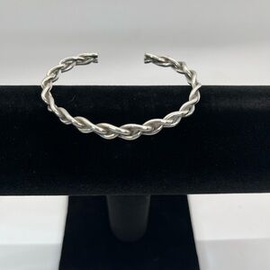 Vintage Sterling Silver Braided Bracelet Cuff